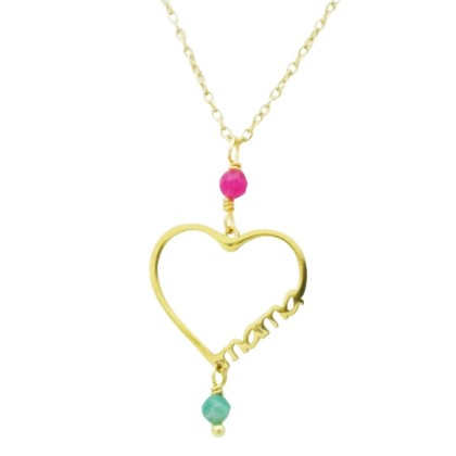 Collar Corazón Mamá Circonita Colores