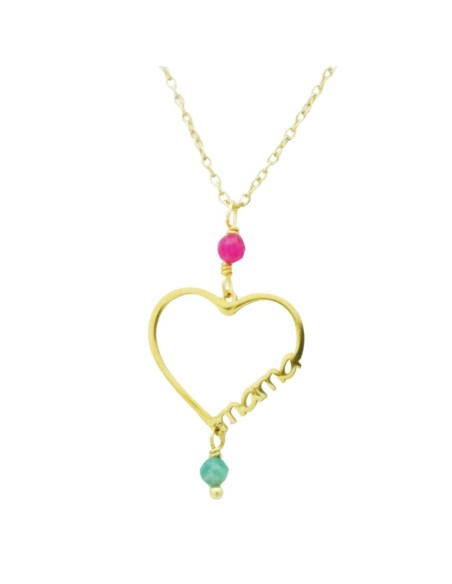 Collar Corazón Mamá Circonita Colores