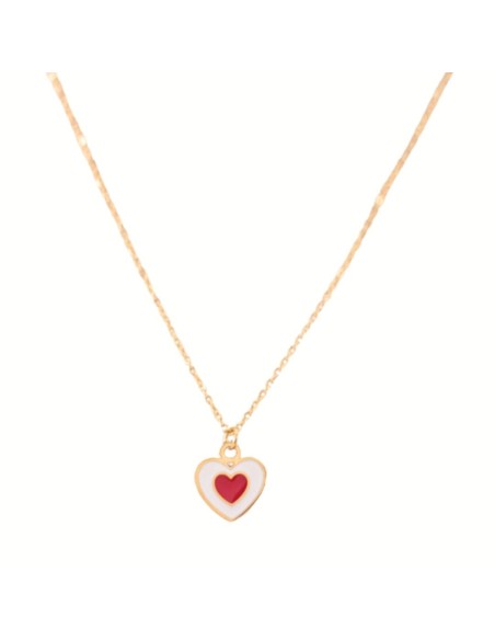 Collar Doble Corazón Esmaltado