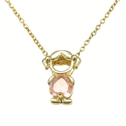 Collar Niña Circonita Rosa