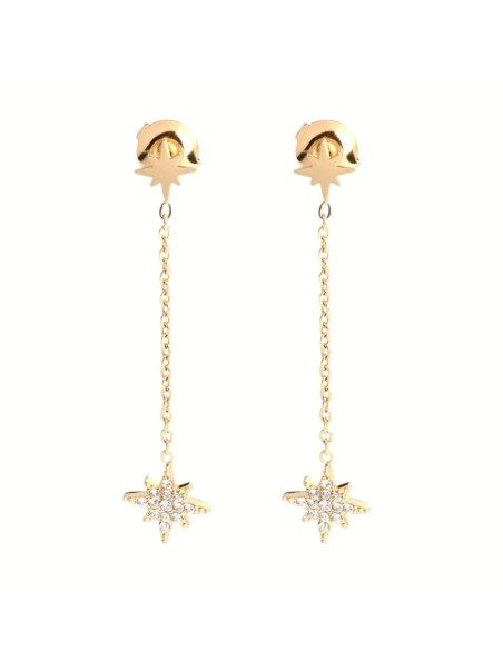 Pendientes Largos Estrella Doble