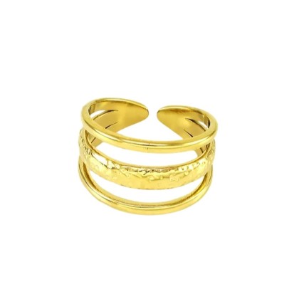 Anillo Triple Banda Dorado