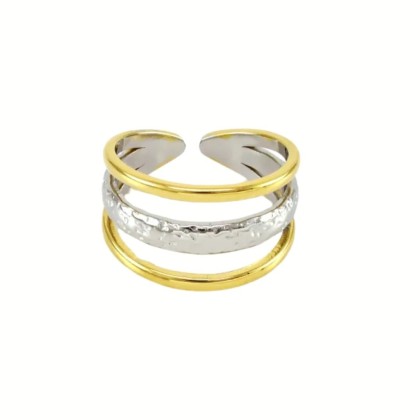 Anillo Triple Banda Bicolor