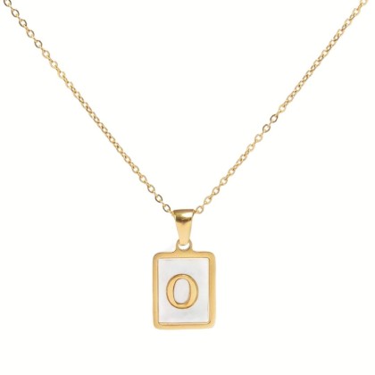 Collar Inicial Rectangular O