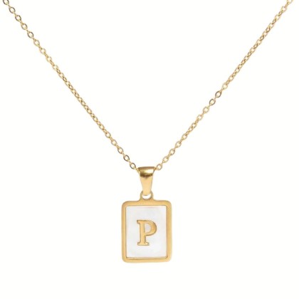 Collar Inicial Rectangular P