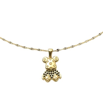 Collar Osito Circonita Negra 2