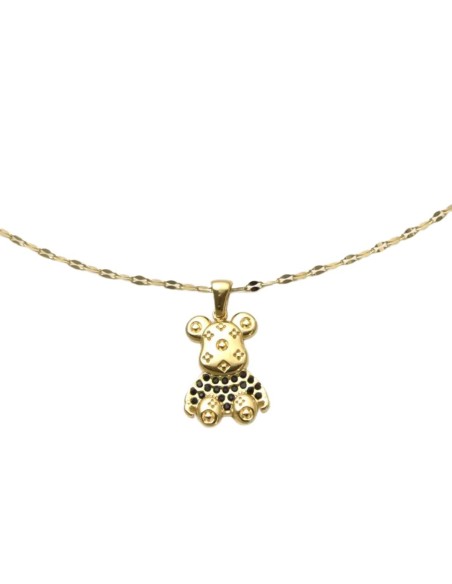 Collar Osito Circonita Negra