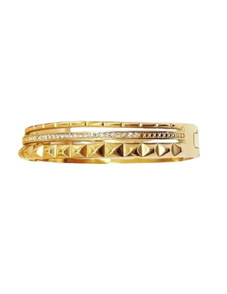 Brazalete Triple Línea de Circonitas