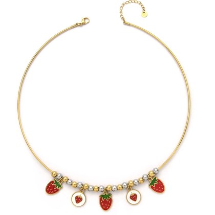 Collar Fresas y Bolitas