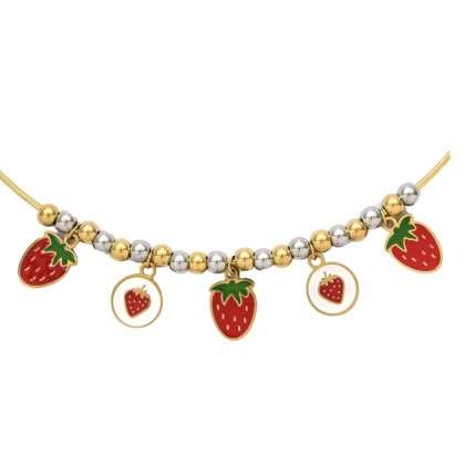 Collar Fresas y Bolitas 2