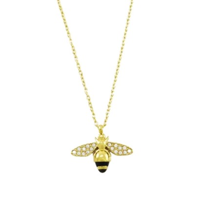 Collar Abeja Cristal Dorada