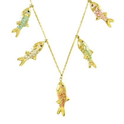 Collar Peces Esmaltados Colores 2