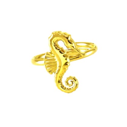Anillo Caballito de Mar Dorado