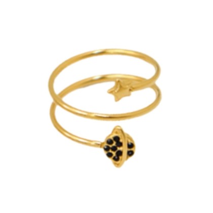 Anillo Saturno Negro