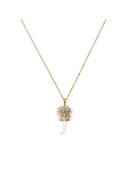 Collar Flor Octubre Dorada