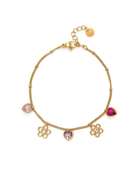 Pulsera Flor Corazones